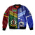 (Custom Personalised) Samoa And Vanuatu Bomber Jacket Together LT8 Unisex Blue - Polynesian Pride