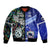 (Custom Personalised) Samoa And New Zealand Bomber Jacket Together - Paua Shell LT8 Unisex Blue - Polynesian Pride