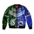 Samoa And New Zealand Bomber Jacket Together - Green LT8 Unisex Green - Polynesian Pride