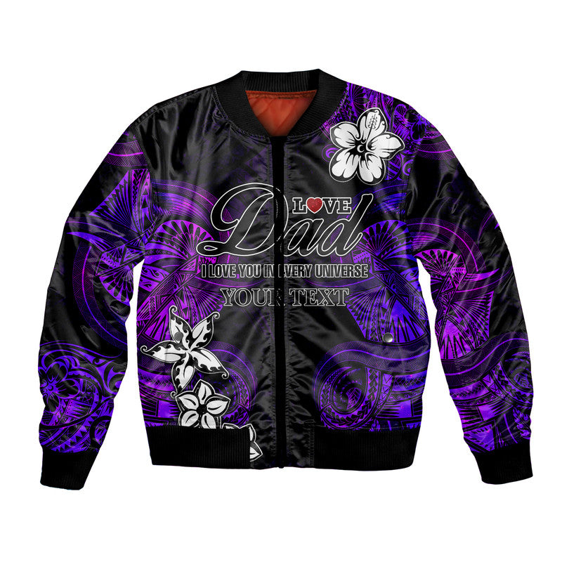 (Custom Personalised) Polynesian Fathers Day Bomber Jacket I Love You In Every Universe - Purple LT8 Unisex Purple - Polynesian Pride