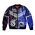 Samoa And New Zealand Bomber Jacket Together - Purple LT8 Unisex Purple - Polynesian Pride