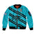 Fiji Rugby Tapa Pattern Fijian 7s Cyan Sleeve Zip Bomber Jacket LT14 Unisex Cyan - Polynesian Pride
