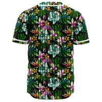 Hawaii Animal And Tropical Flower Baseball Jersey - Polynesian Pride