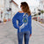 (Custom Personalised) Pohnpei Women Off Shoulder Sweater - Micronesia Pride Blue - LT12 - Polynesian Pride