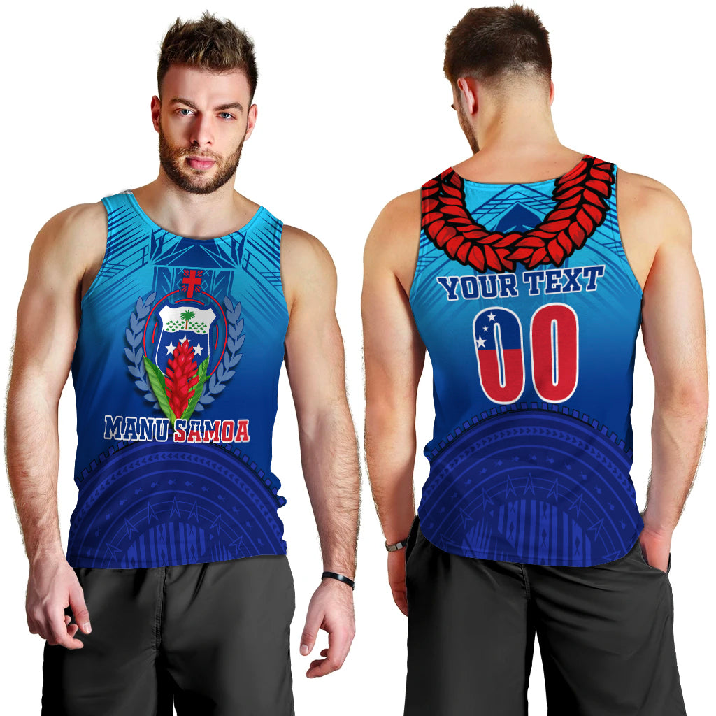 (Custom Personalised) Manu Samoa Legend Men Tank Top - LT12 Men Tank Top Blue - Polynesian Pride