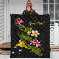 Papua New Guinea Polynesian Custom Personalised Quilt - Plumeria Tribal - Polynesian Pride