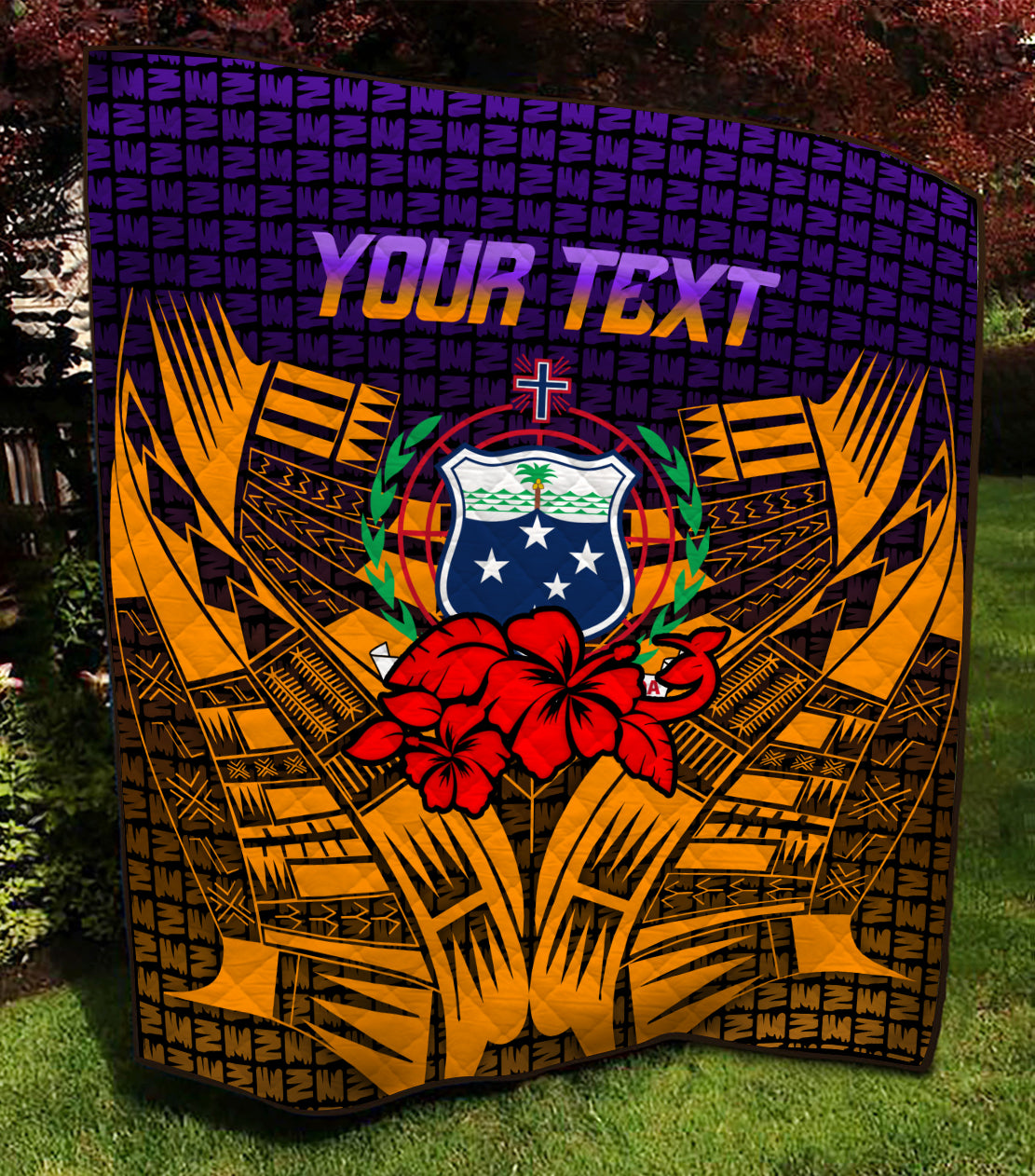 Samoa Quilt - Hibiscus With Tribal - LT12 - Polynesian Pride