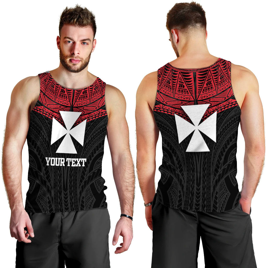 (Custom Personalised) Wallis And Futuna Pride Men Tank Top - LT12 Red - Polynesian Pride