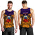 (Custom Personalised) Samoa Men Tank Top - Hibiscus With Tribal - LT12 Orange - Polynesian Pride