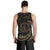 Palau Polynesian Custom Personalised Men's Tank Top - Gold Tribal Wave - Polynesian Pride