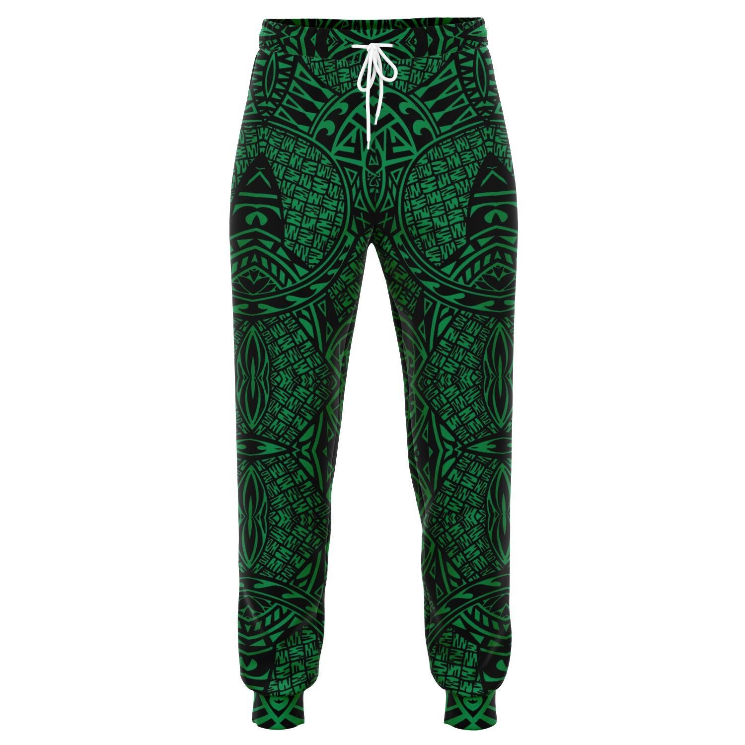 Polynesian Lauhala Mix Green Joggers Unisex Green - Polynesian Pride