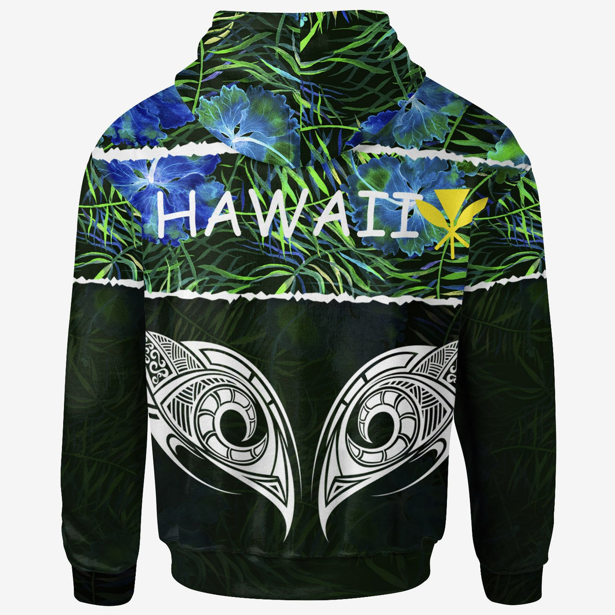 Hawaii Hoodie Tropical Flower Neon Color - Polynesian Pride