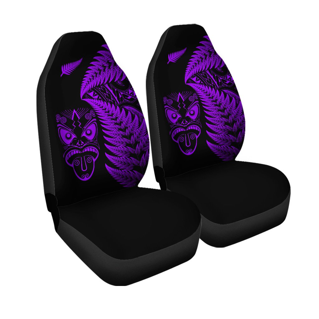 New Zealand Haka Rugby Maori Car Seat Cover Silver Fern Vibes - Purple LT8 Set of 2 Universal Fit Purple - Polynesian Pride