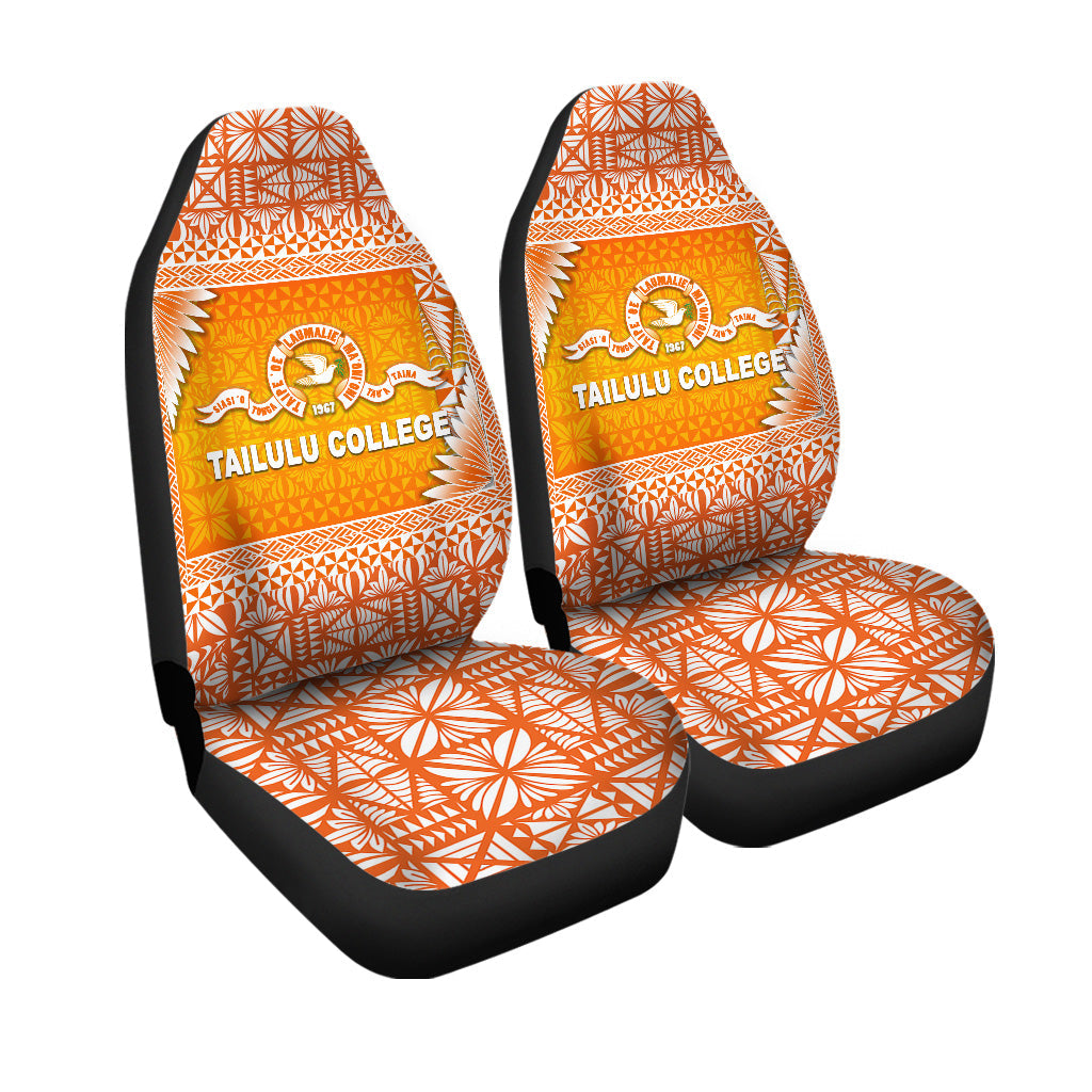 Tonga Tailulu College Car Seat Covers Simplified Version LT8 One Size Orange - Polynesian Pride