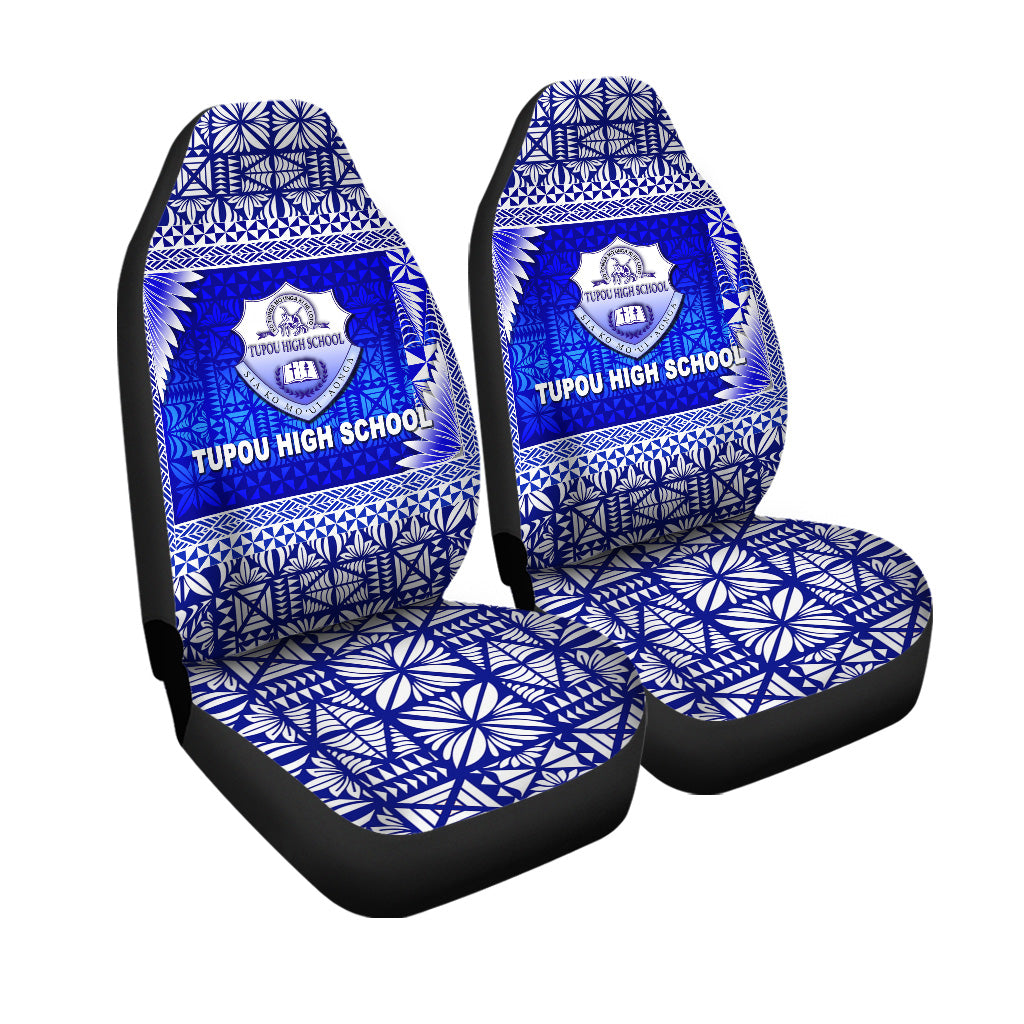 Tonga Tupou High School Car Seat Covers Simplified Version LT8 One Size Blue - Polynesian Pride