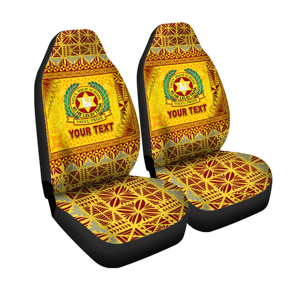 (Custom Personalised) Tonga Vava'u High School Car Seat Covers Simplified Version - Gold LT8 One Size Gold - Polynesian Pride