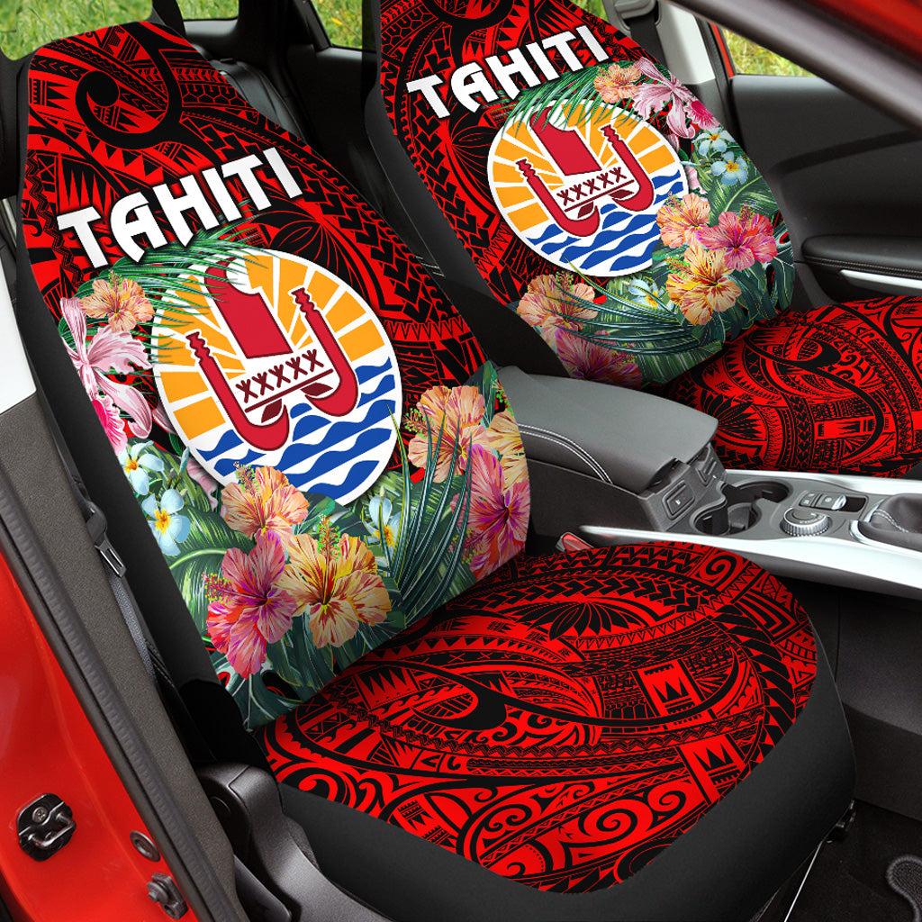 Tahiti Car Seat Covers French Polynesia Simple Vibes - Red LT8 - Polynesian Pride