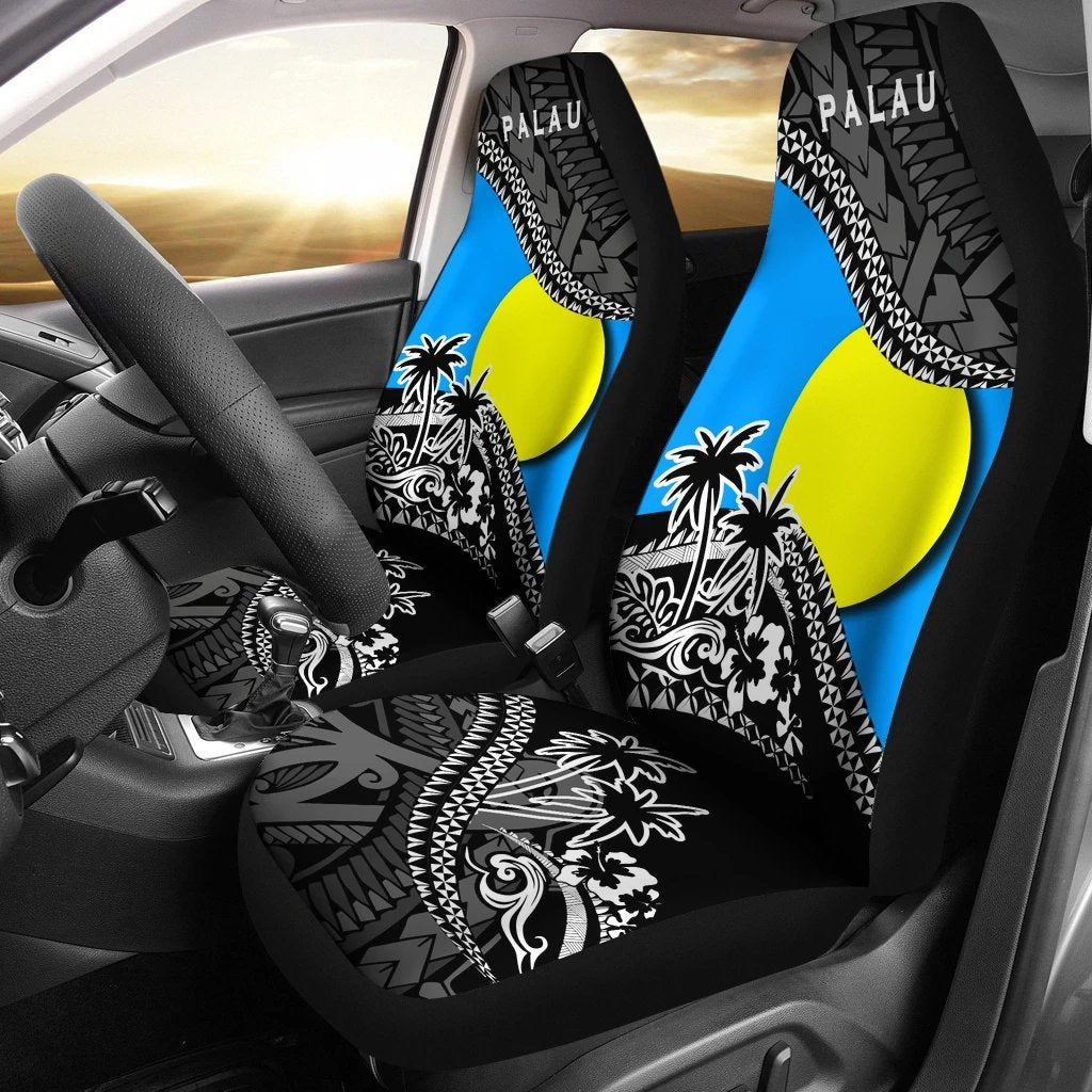 Palau Car Seat Covers - Palu Flag Fall In The Wave - K9 - Polynesian Pride