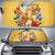 Hawaii Turtle Hibiscus Wreath Polynesian Car Sun Shade - Crown Style - AH Auto Sun Shade Universal Fit Gold - Polynesian Pride