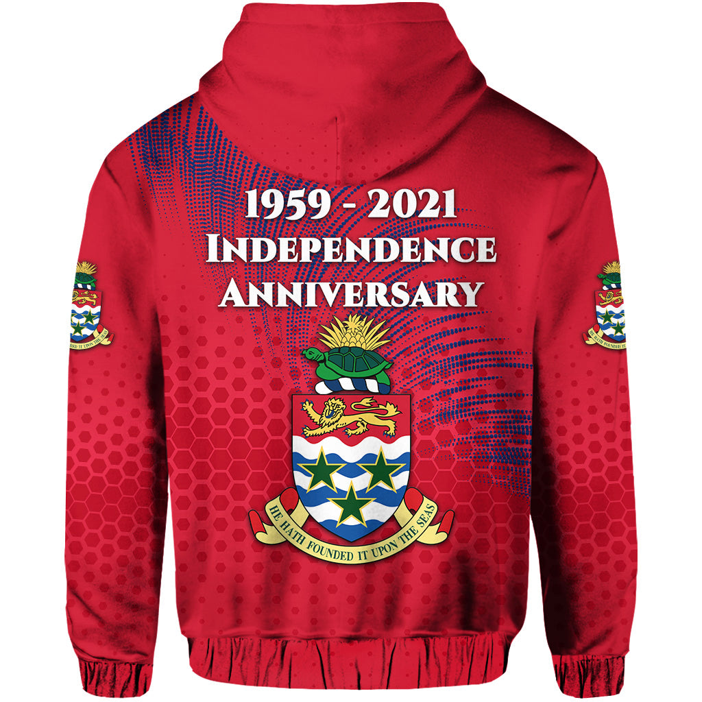 Cayman Islands Hoodie Coat of Arms Independence Anniversary Simple Style Red LT8 - Polynesian Pride