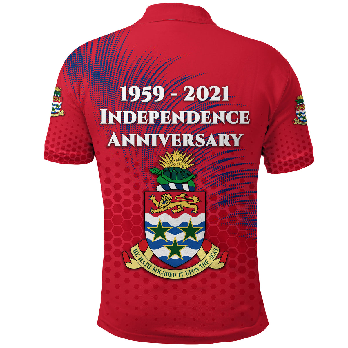 Cayman Islands Polo Shirt Coat Of Arms Independence Anniversary Simple Style Red LT8 - Polynesian Pride