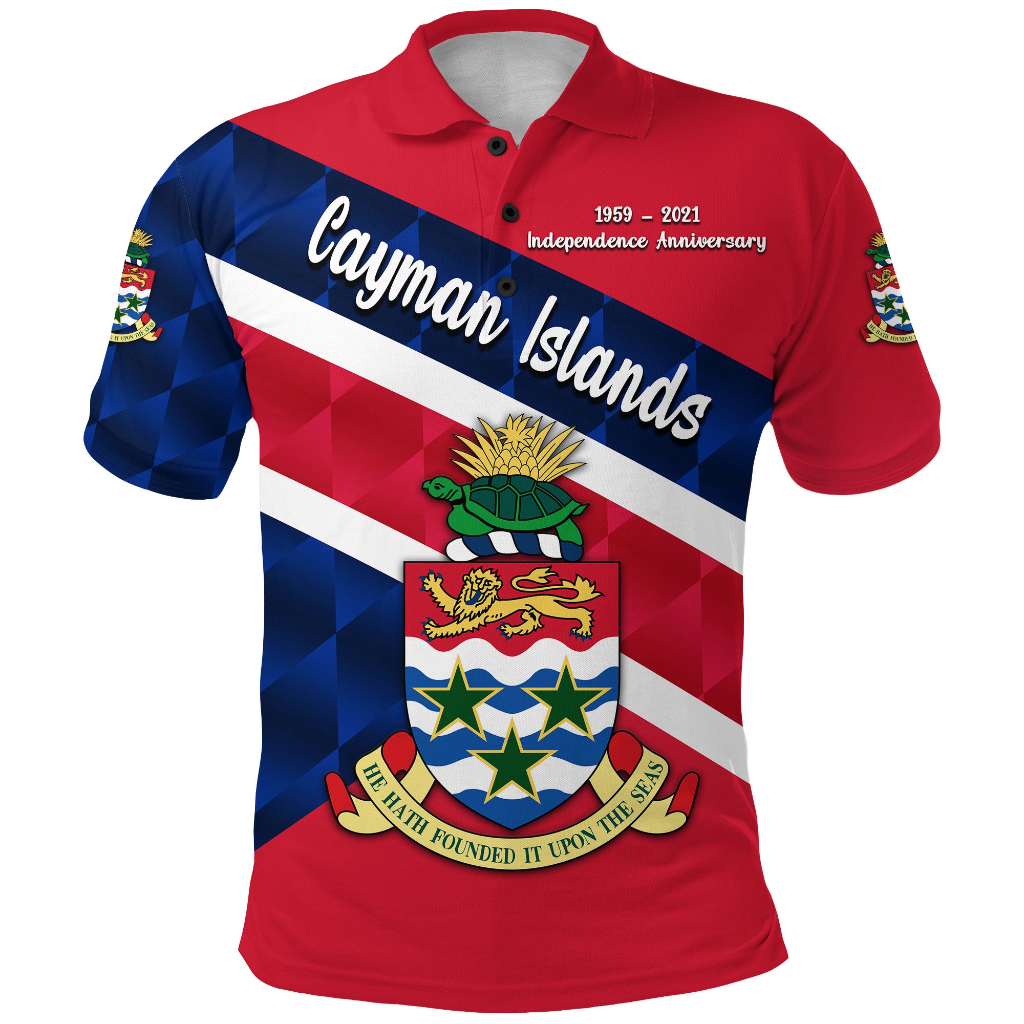 Cayman Islands Polo Shirt Coat Of Arms Independence Anniversary Sporty Style LT8 Unisex Red - Polynesian Pride