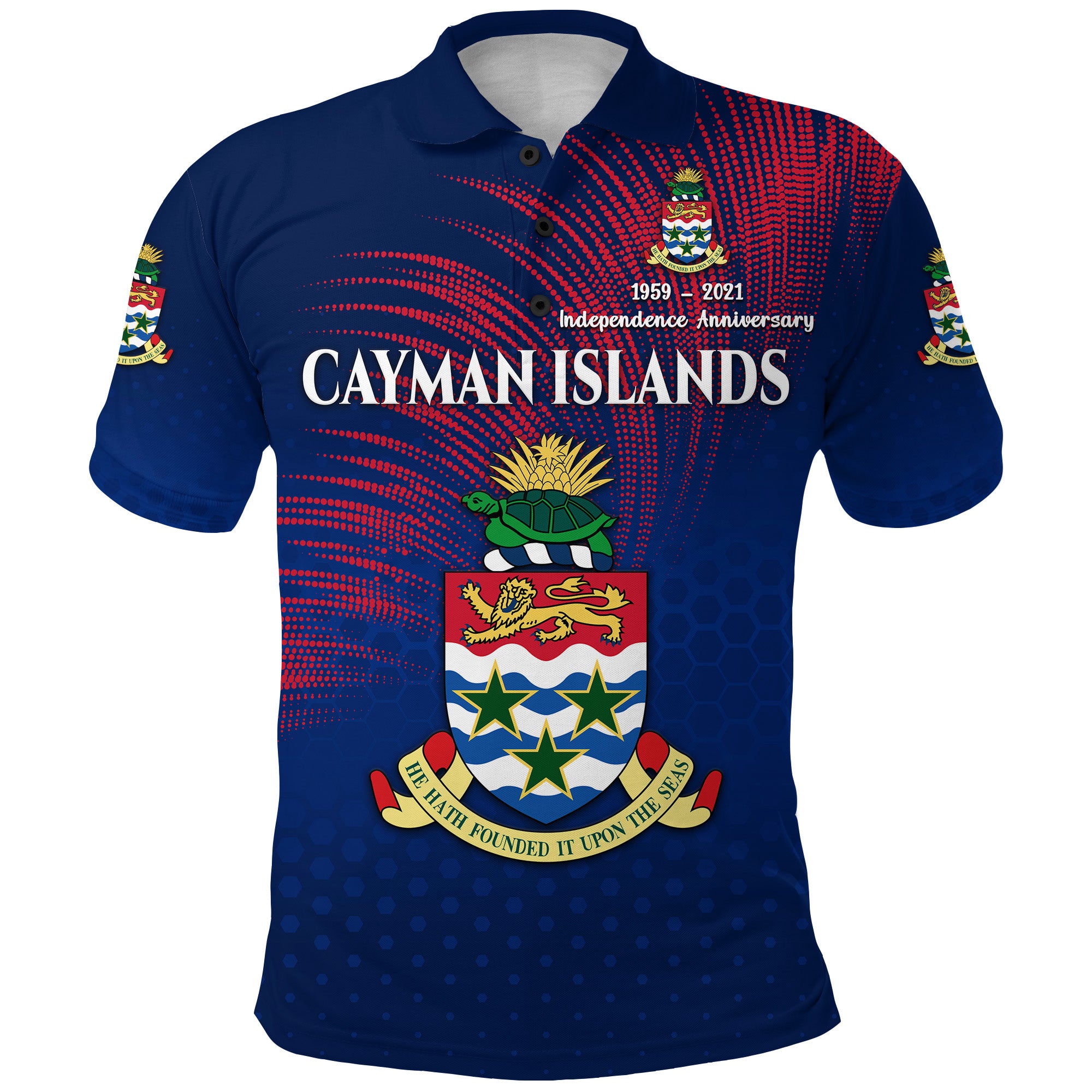 Cayman Islands Polo Shirt Coat Of Arms Independence Anniversary Simple Style Blue LT8 Unisex Blue - Polynesian Pride
