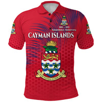 Cayman Islands Polo Shirt Coat Of Arms Independence Anniversary Simple Style Red LT8 Unisex Red - Polynesian Pride
