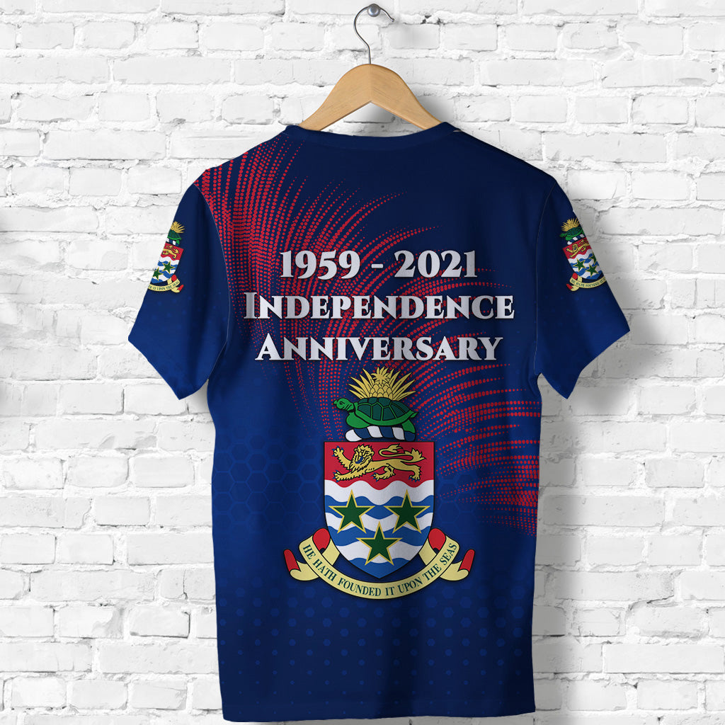 Cayman Islands T Shirt Coat of Arms Independence Anniversary Simple Style Blue LT8 - Polynesian Pride