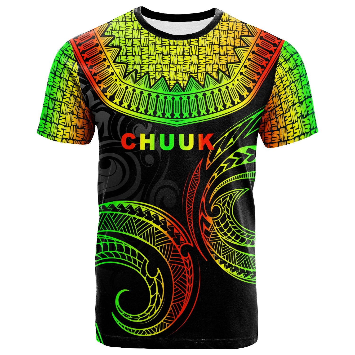 Chuuk Custom T Shirt Unique Serrated Texture Reggae Unisex Reggae - Polynesian Pride