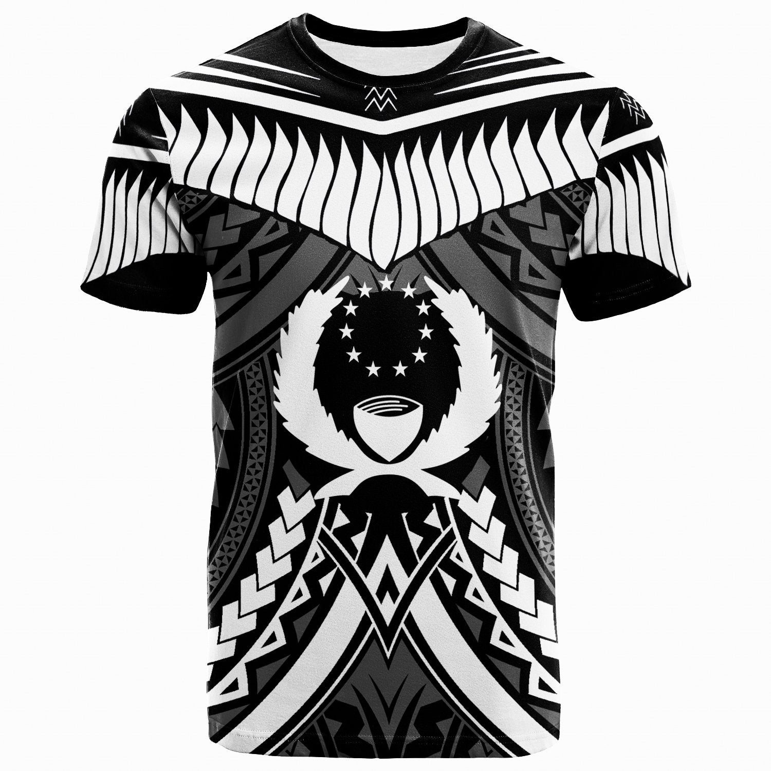 Pohnpei T Shirt Tooth Shaped Necklace Texture Unisex Black - Polynesian Pride