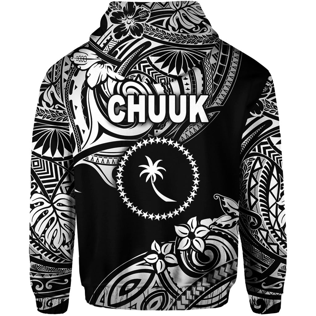 FSM Chuuk Zip Hoodie Unique Vibes Black LT8 - Polynesian Pride