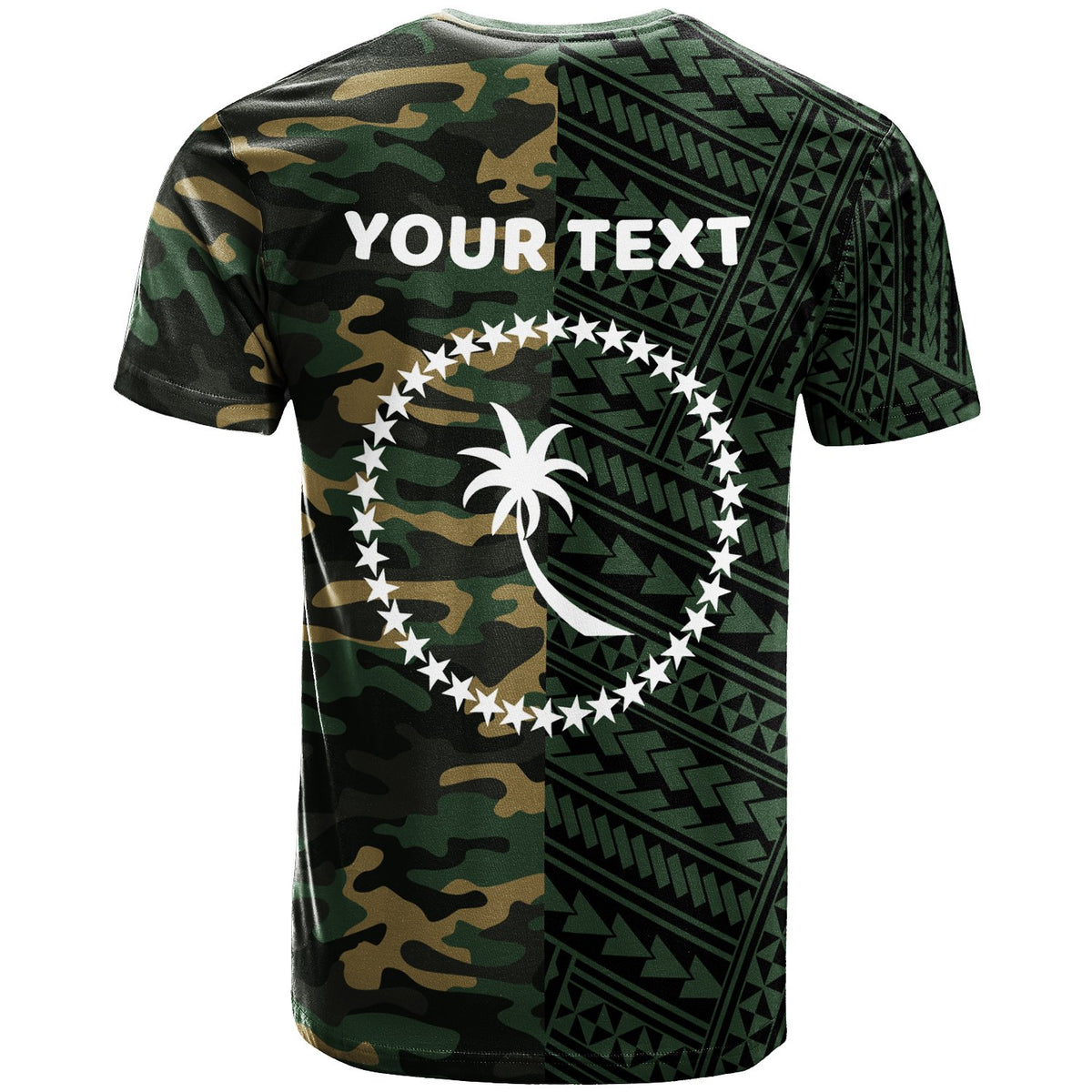 Chuuk Custom T Shirt Shark Cartoon In Camo Syle - Polynesian Pride