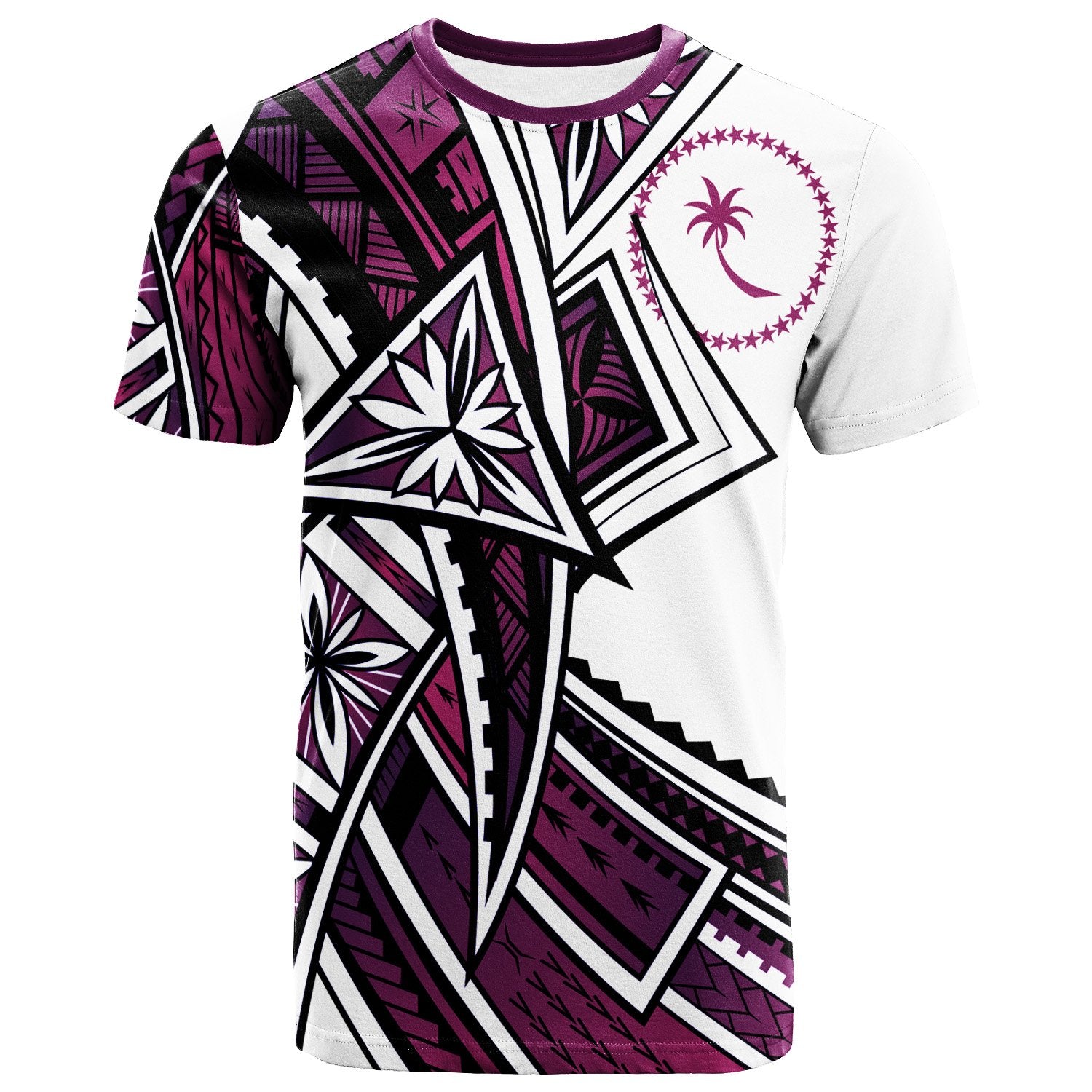 Chuuk T Shirt Tribal Flower Special Pattern Purple Color Unisex purple - Polynesian Pride