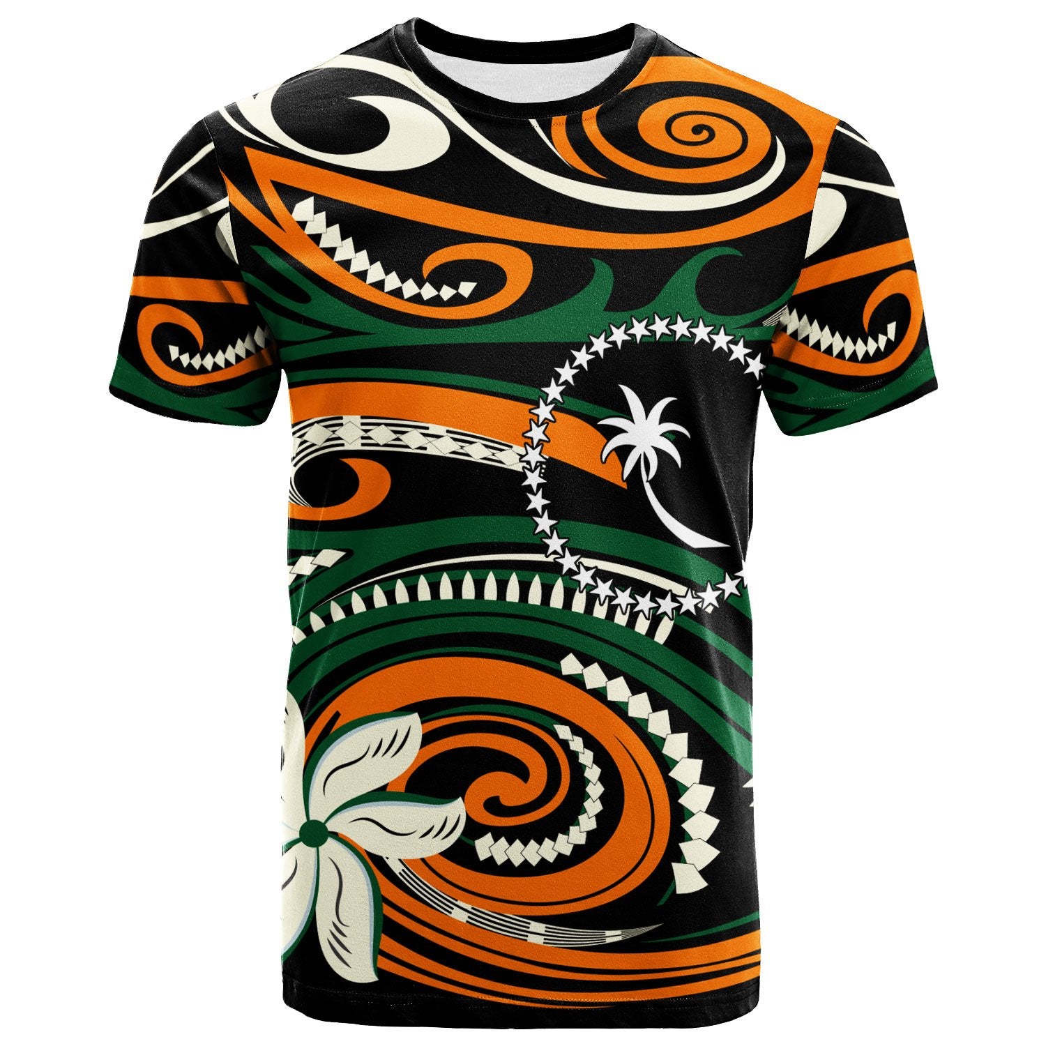 Chuuk T Shirt Vortex Style Unisex Orange - Polynesian Pride