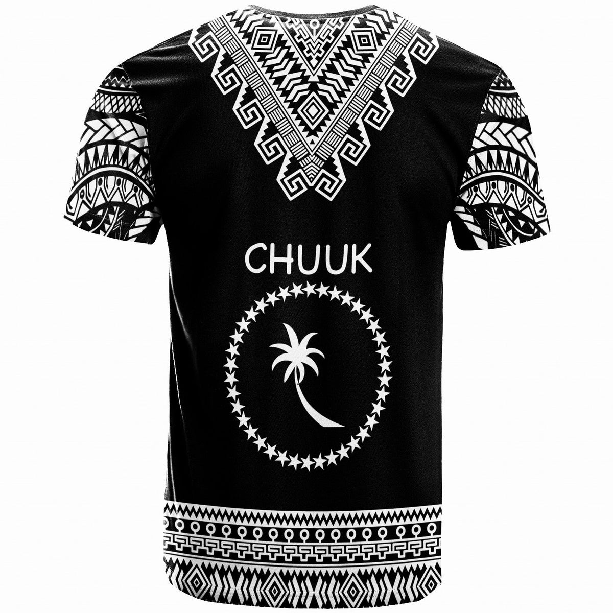 Chuuk Custom T Shirt Tooth Shaped Necklace Pattern - Polynesian Pride