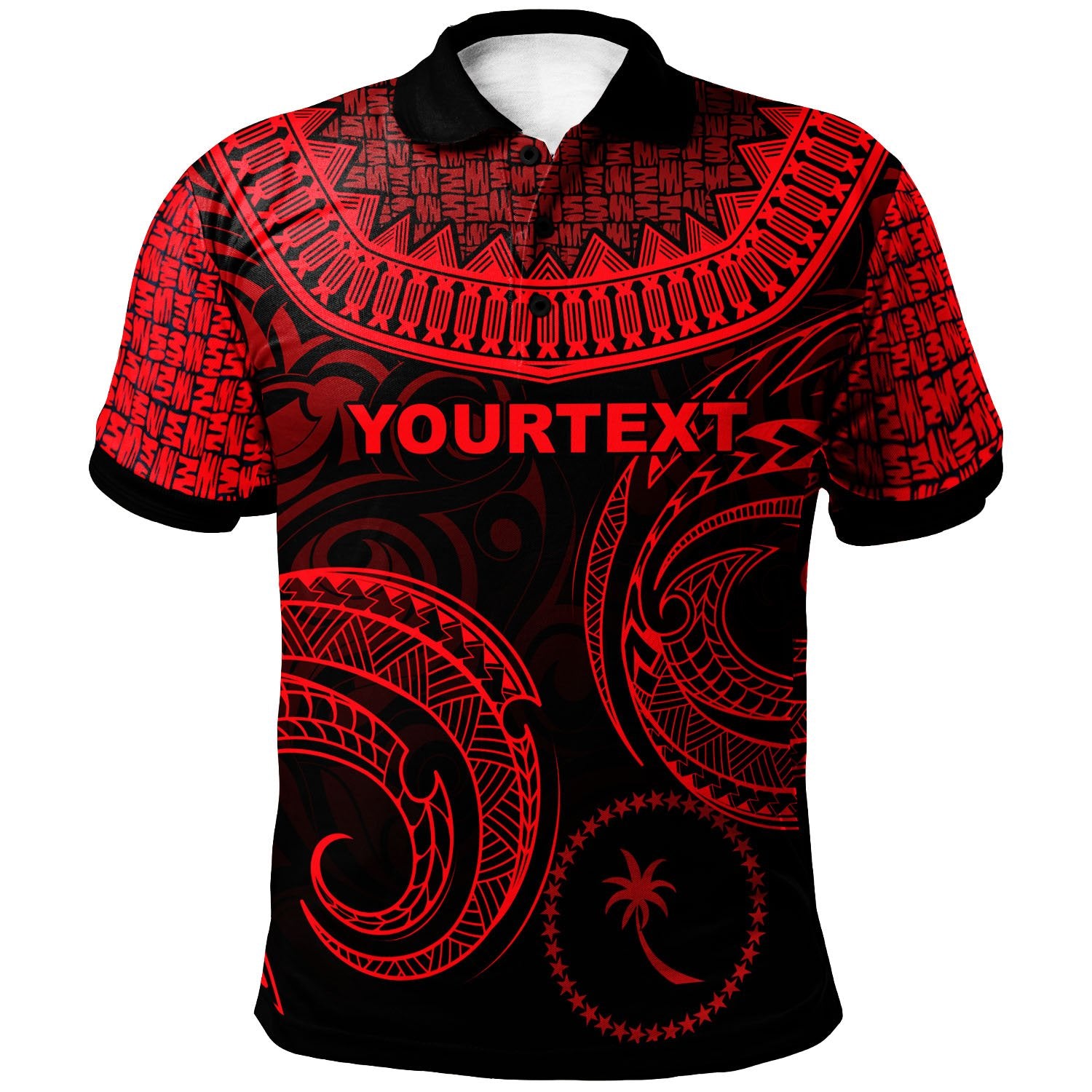 Chuuk Custom Polo Shirt Unique Serrated Texture Red Unisex Red - Polynesian Pride