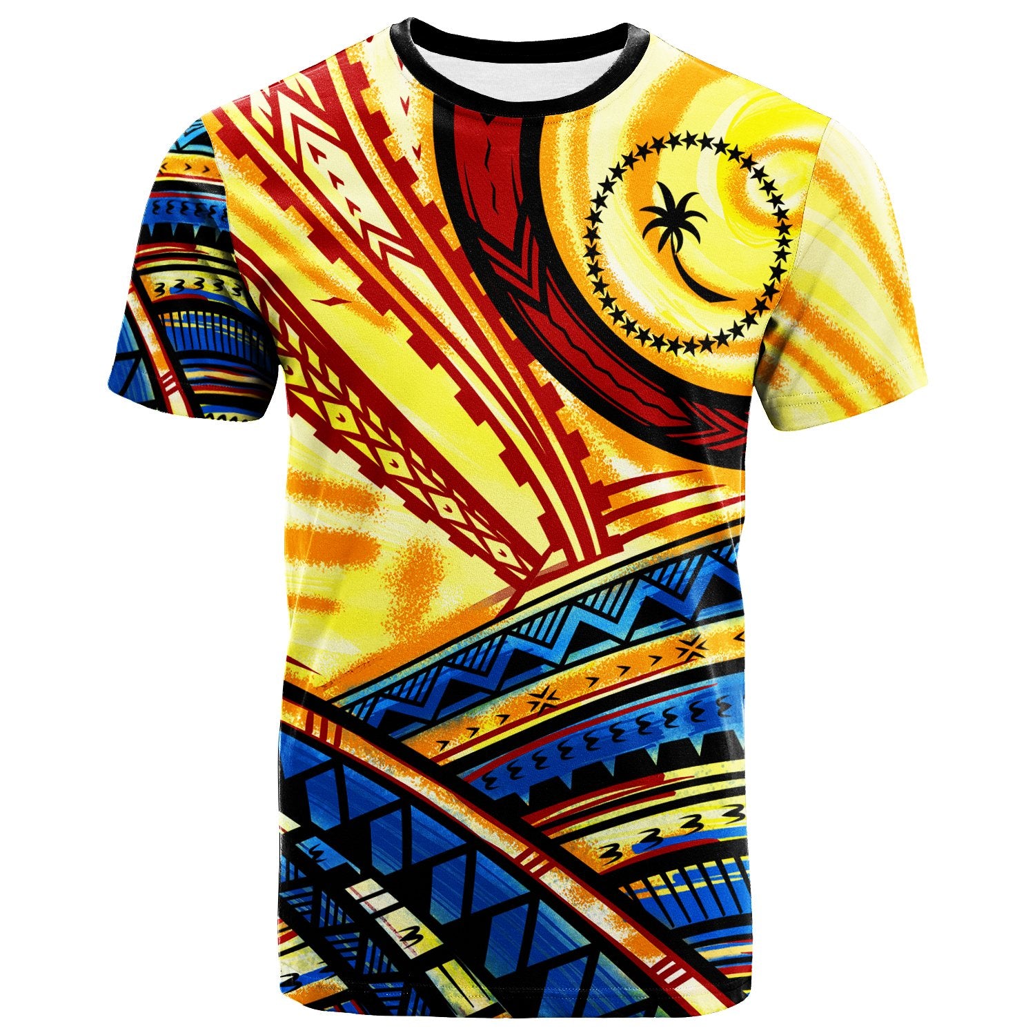 Chuuk T Shirt The Twilight of Chuuk Paint Style Unisex Yellow - Polynesian Pride