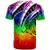 Fiji T Shirt Tropical Leaf Rainbow Color - Polynesian Pride