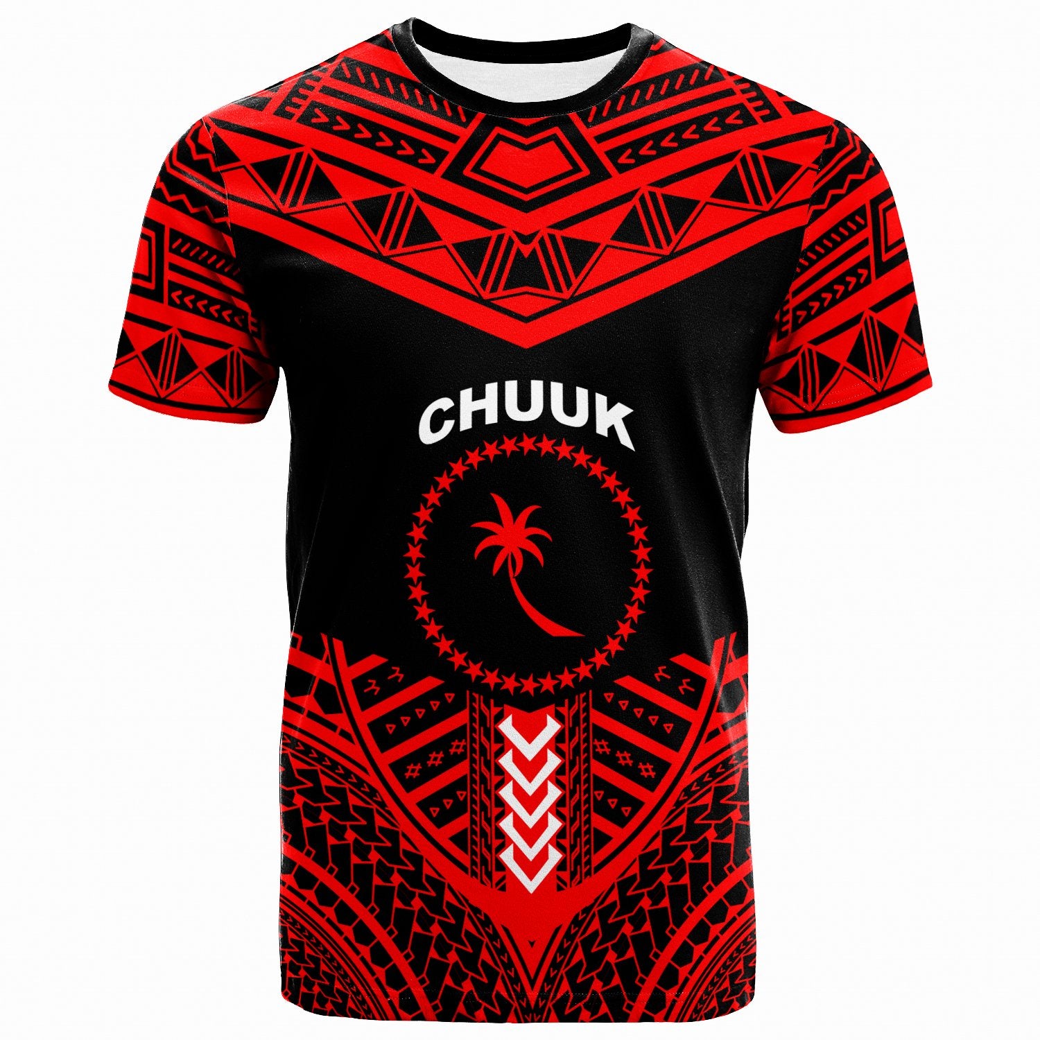 ChuukT Shirt Tribal Pattern Cool Style Unisex Red - Polynesian Pride