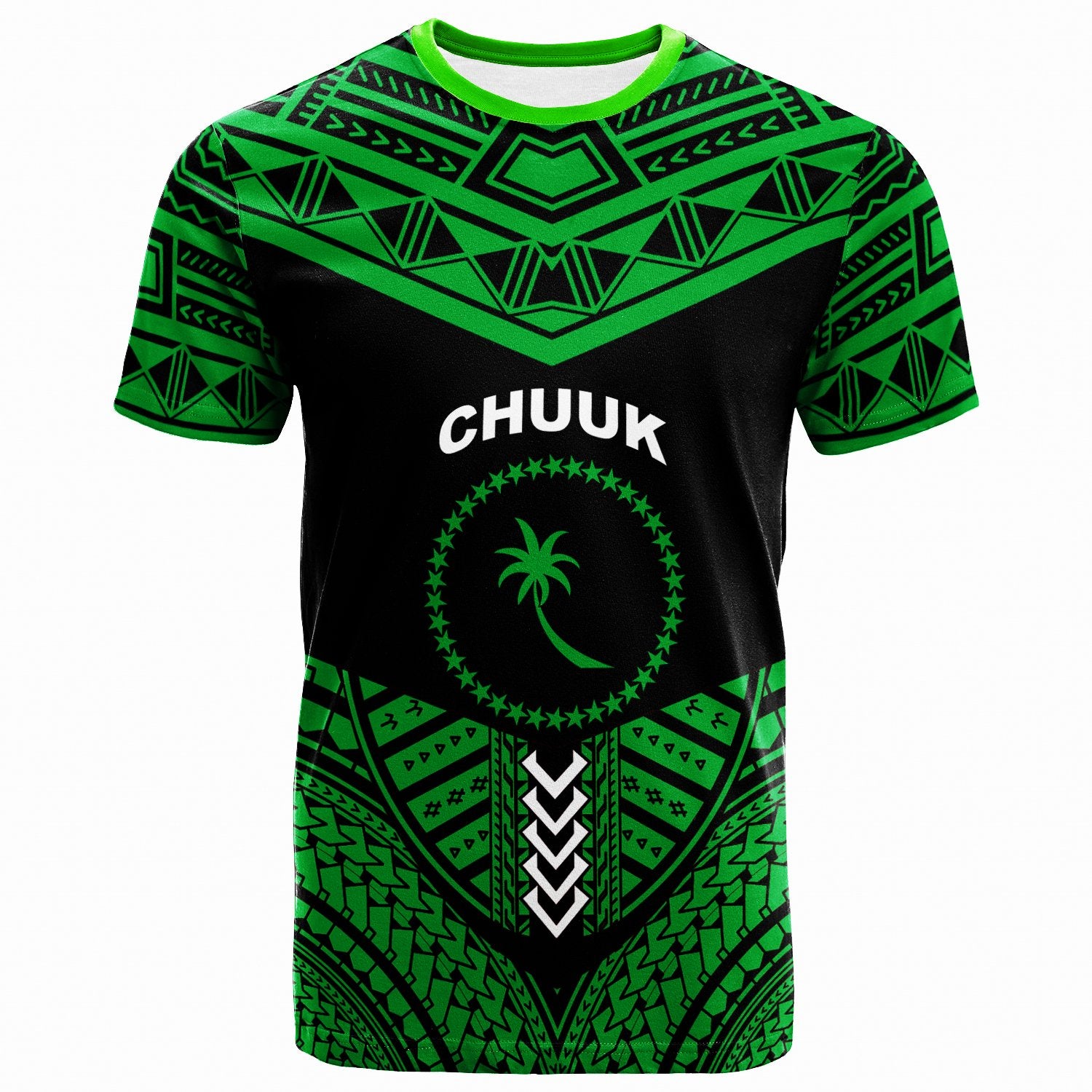 Chuuk T Shirt Tribal Pattern Cool Style Dark Green Color Unisex Green - Polynesian Pride