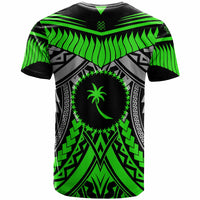 Chuuk T Shirt Tooth Shaped Necklace Texture Green Neon - Polynesian Pride