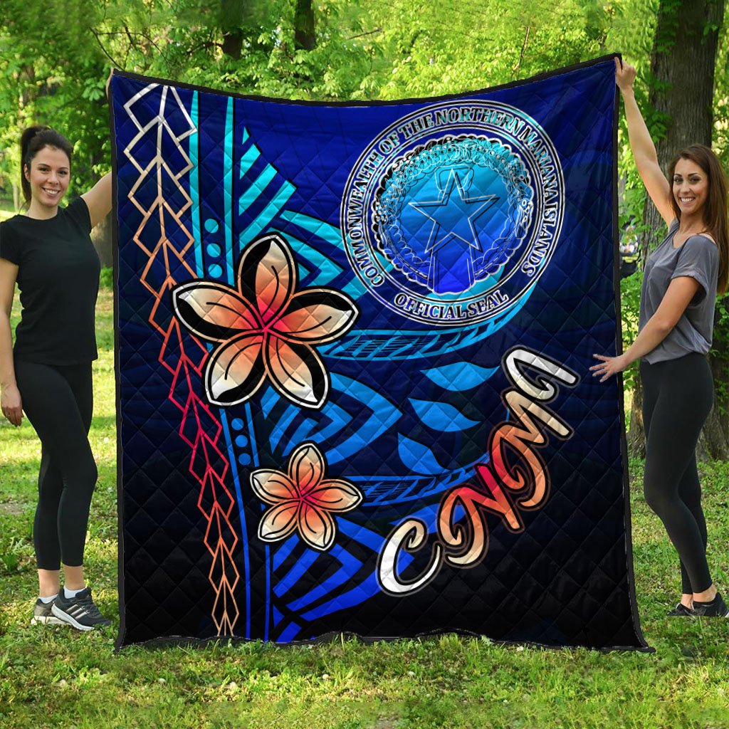 Northern Mariana Islands Premium Quilt - Vintage Tribal Mountain - Polynesian Pride