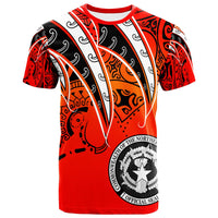 Northern Mariana Islands T Shirt Tropical Leaf Red Gradient Style Unisex Red - Polynesian Pride