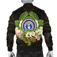 Northern Mariana Islands Men's Bomber Jacket - Polynesian Gold Patterns Collection - Polynesian Pride