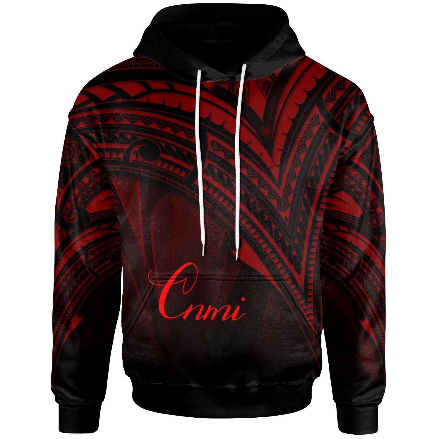 Northern Mariana Islands Hoodie Red Color Cross Style Unisex Black - Polynesian Pride