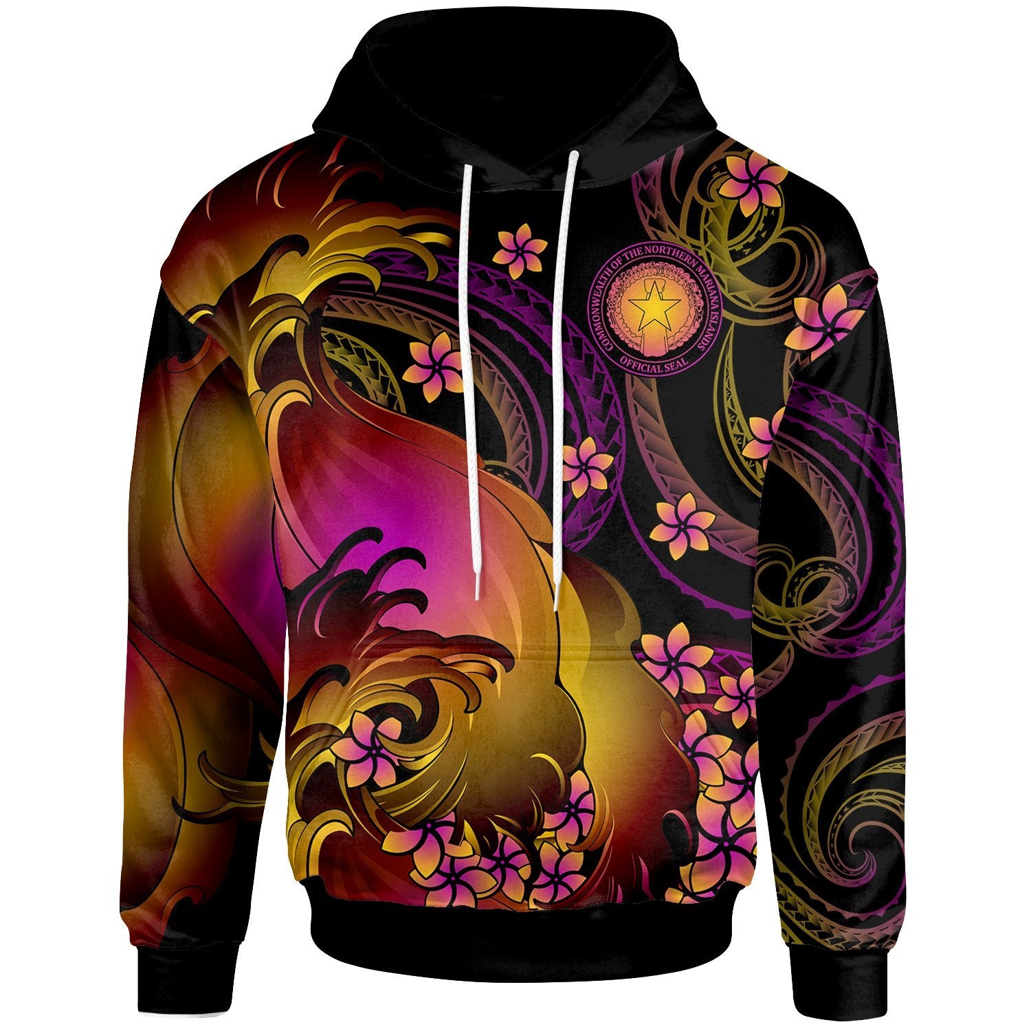 CNMI Hoodie CNMI in wave Unisex Black - Polynesian Pride