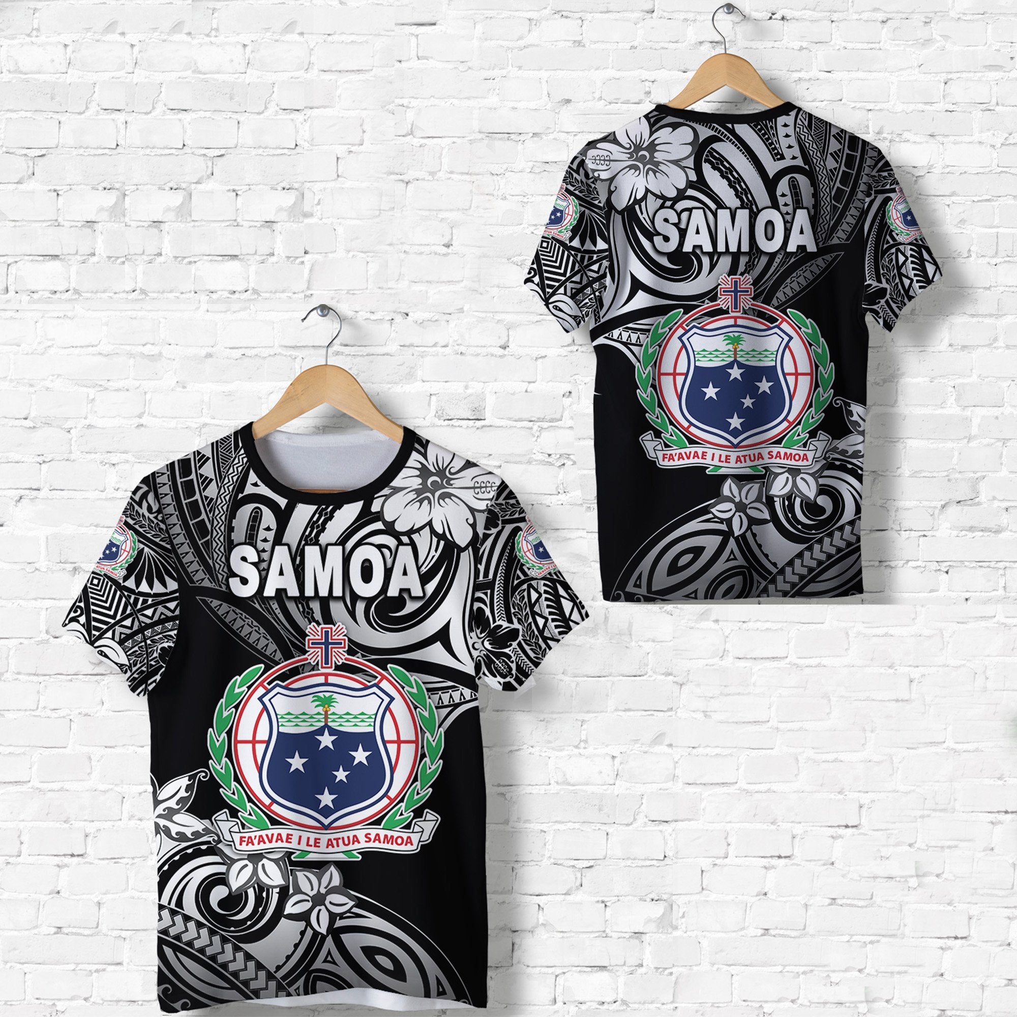 Manu Samoa Rugby T Shirt Unique Vibes Coat Of Arms Black Unisex Black - Polynesian Pride