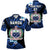 Custom Manu Samoa Rugby Polo Shirt Unique Vibes Coat Of Arms Blue, Custom Text and Number Unisex Blue - Polynesian Pride