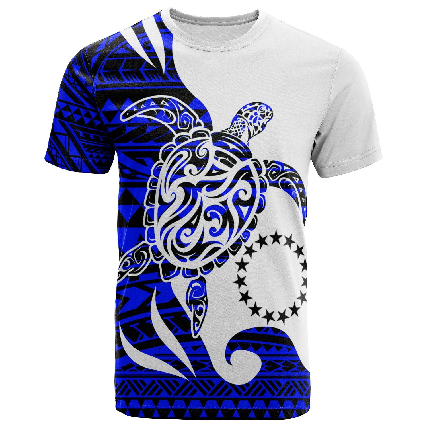 Cook Islands Custom T Shirt Mega Turtle Unisex Blue - Polynesian Pride